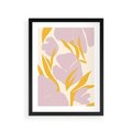 Plakat w ramie 30x40 - Migocące Wibracje - abstrakcyjne kwiaty, pastelowe kolory - rama czarna