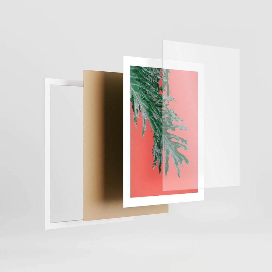 Plakat w ramie 30x40 - Energetyczna Eksplozja Natury - liście, kolor - rama biała