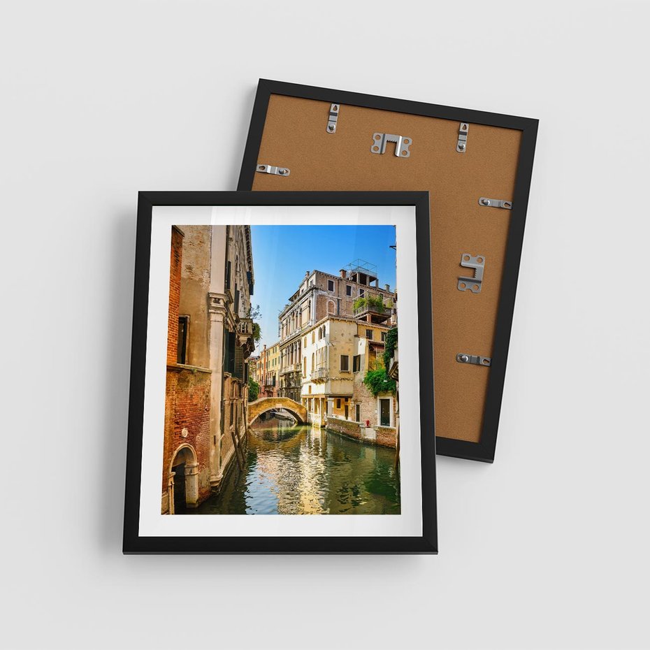 Plakat w ramie 40x50 - Magia Kanałów Weneckich - Wenecja, kanały - rama czarna