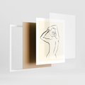 Plakat w ramie 40x50 - Tajemniczy Rytm - kobieta, posąg - rama biała