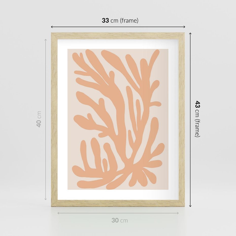 Plakat w ramie 30x40 - Rozkwitające Abstrakcje - nowoczesna sztuka, plakat modern - rama drewno