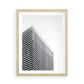 Plakat w ramie 50x70 - Wzorce Wysokości - architektura, wysoki wieżowiec - rama drewno