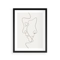 Plakat w ramie 30x40 - Jedna Linia, Dwie Twarze - minimalistyczny plakat, dwie twarze - rama czarna