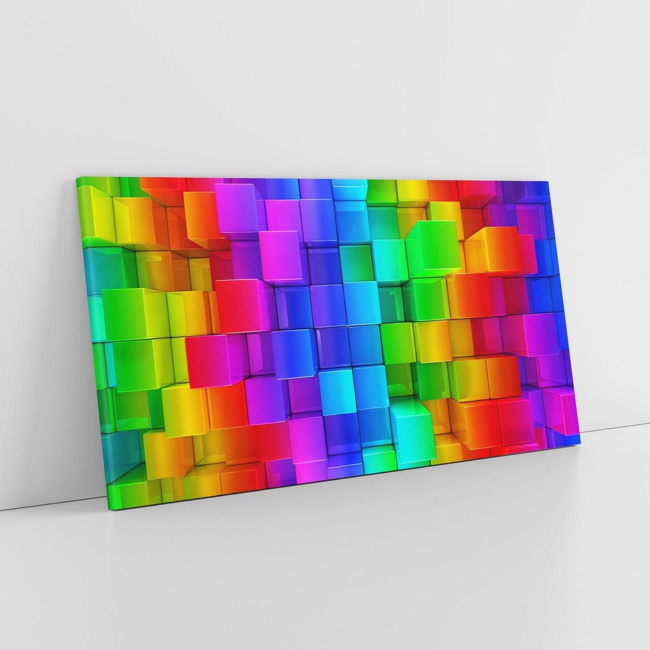 Obraz na płótnie 100x50 - Mozaika Abstrakcji: Trójwymiarowe Kompozycje - abstrakcja, 3d