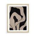 Plakat w ramie 50x70 - Nocne Pochłonięcia - abstrakcyjne linie, mroczny plakat - rama drewno