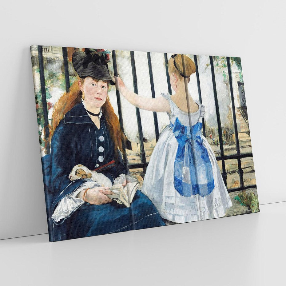 Obraz na płótnie 120x80 - "Kolej" (1873) Edouard Manet - Reprodukcja - reprodukcja, obraz na płótnie