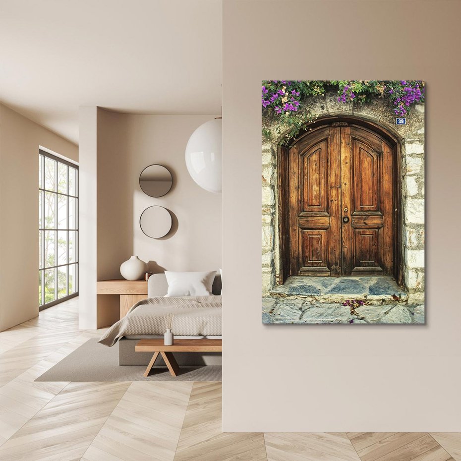 Obraz na płótnie 50x70 - Tajemnicze stare drzwi - stare, drzwi