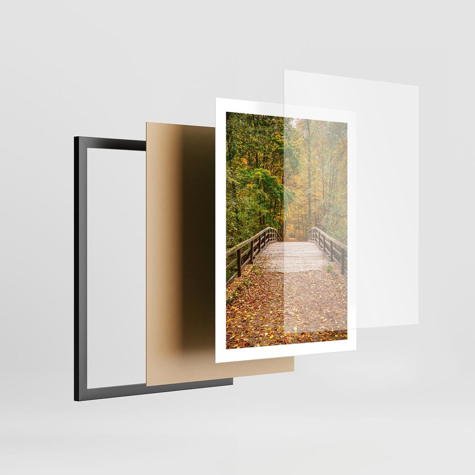 Plakat w ramie 50x70 - Spacer Ścieżką w Las - ścieżka, spacer - rama czarna