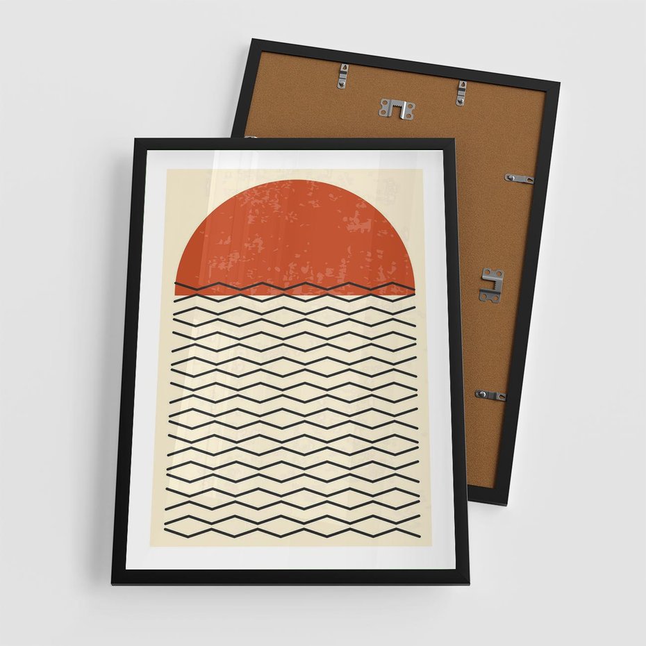 Plakat w ramie 50x70 - Abstrakcyjne Wzory na Plakacie - geometryczna sztuka, nowoczesny plakat - rama czarna