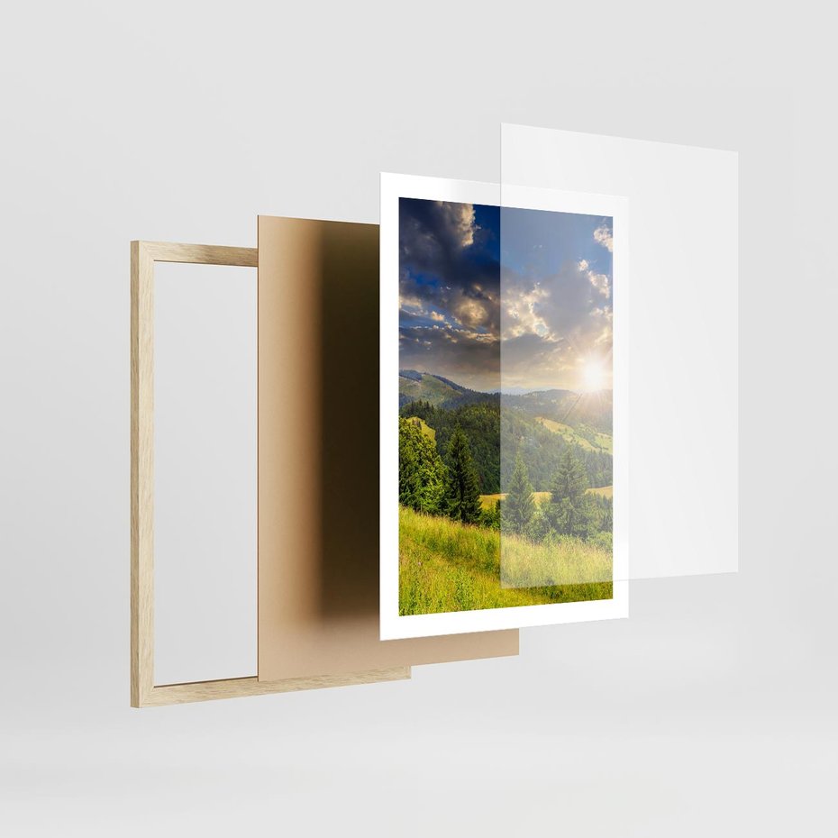 Plakat w ramie 50x70 - Pejzaż w perspektywie - pejzaż, perspektywa - rama drewno