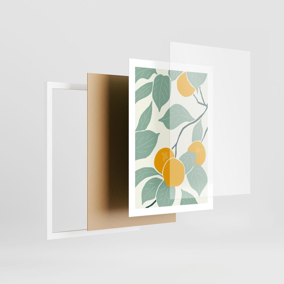 Plakat w ramie 50x70 - Wewnętrzna Melodia - plakat, nowoczesna sztuka - rama biała