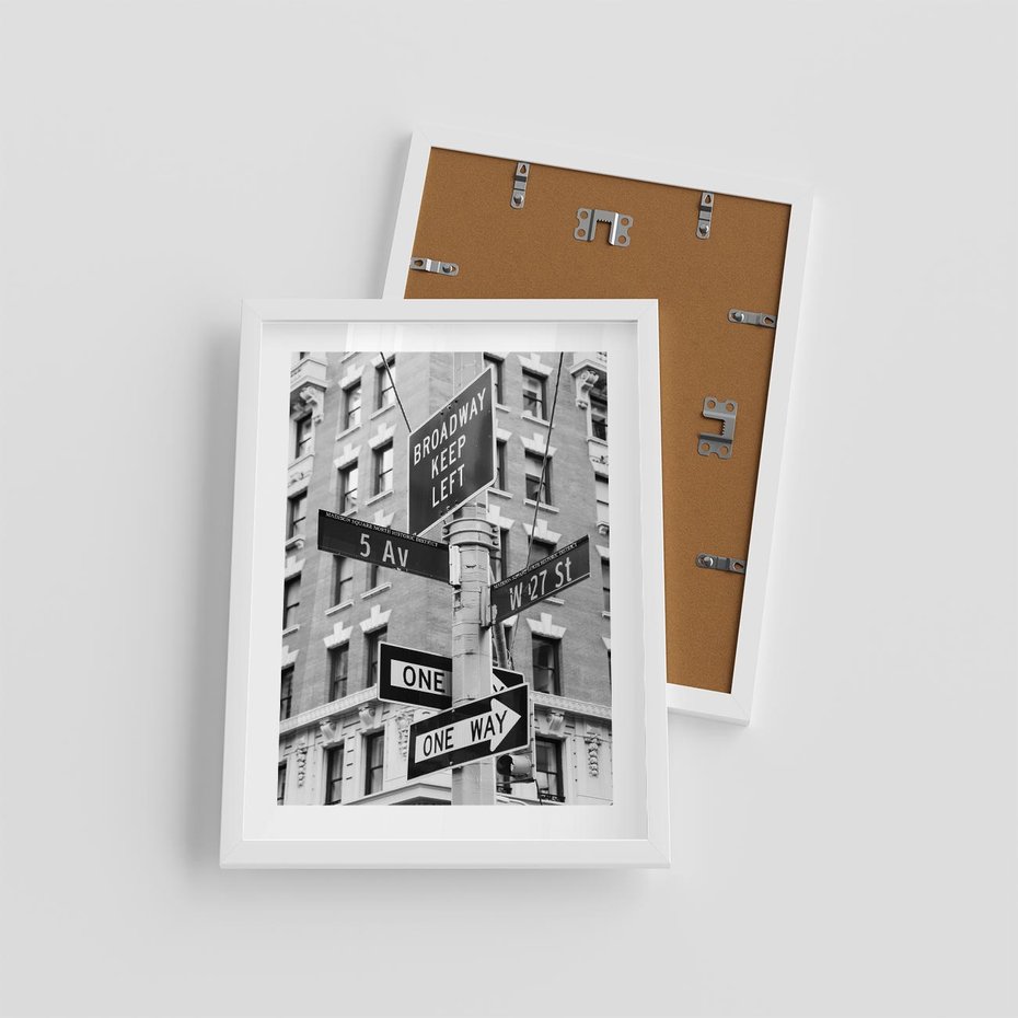 Plakat w ramie 30x40 - Nowojorska Droga - nowy jork, fotografia - rama biała