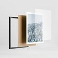 Plakat w ramie 50x70 - Cicha Zima - las, zima - rama czarna