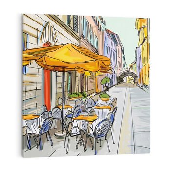 Obraz na płótnie 60x60 - Kawiarenkowy Szkic - malowany, szkic