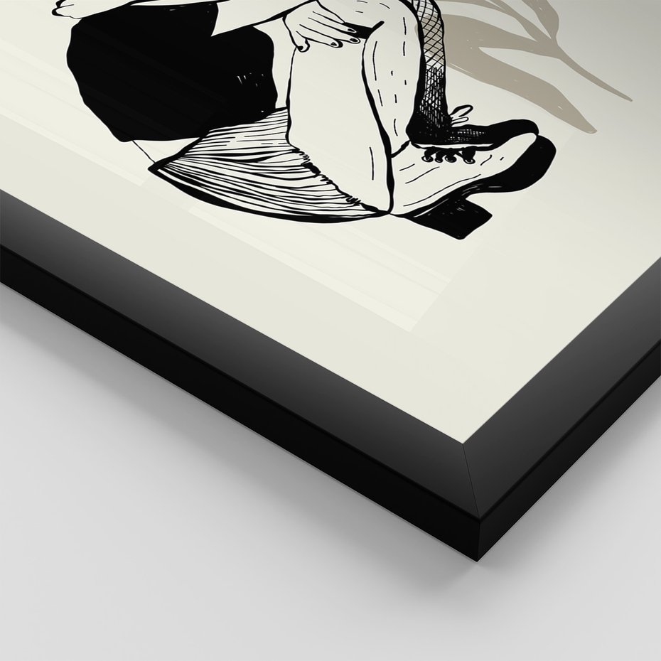 Zestaw obrazy w ramie 50x70 galeria - Moda, fashion, kobieta, szpilki - rama czarna