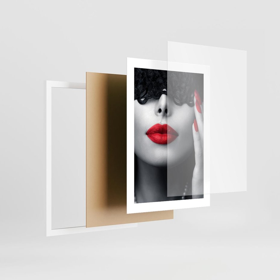 Plakat w ramie 30x40 - Piękno usta i szminka - usta, szminka - rama biała