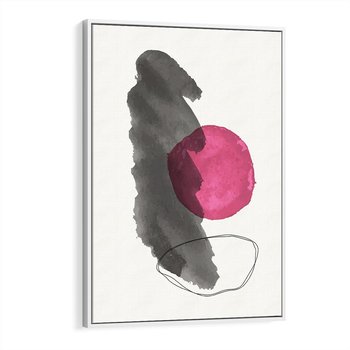 Obraz w ramie 80x120 - Bezczasowe Rytmy - abstrakcyjne nieregularne plamy, czarny - rama biała