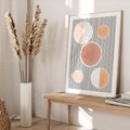 Plakat w ramie 40x50 - Rozplątane Granice - abstrakacyjna nowoczesna sztuka, koła okręgi - rama drewno