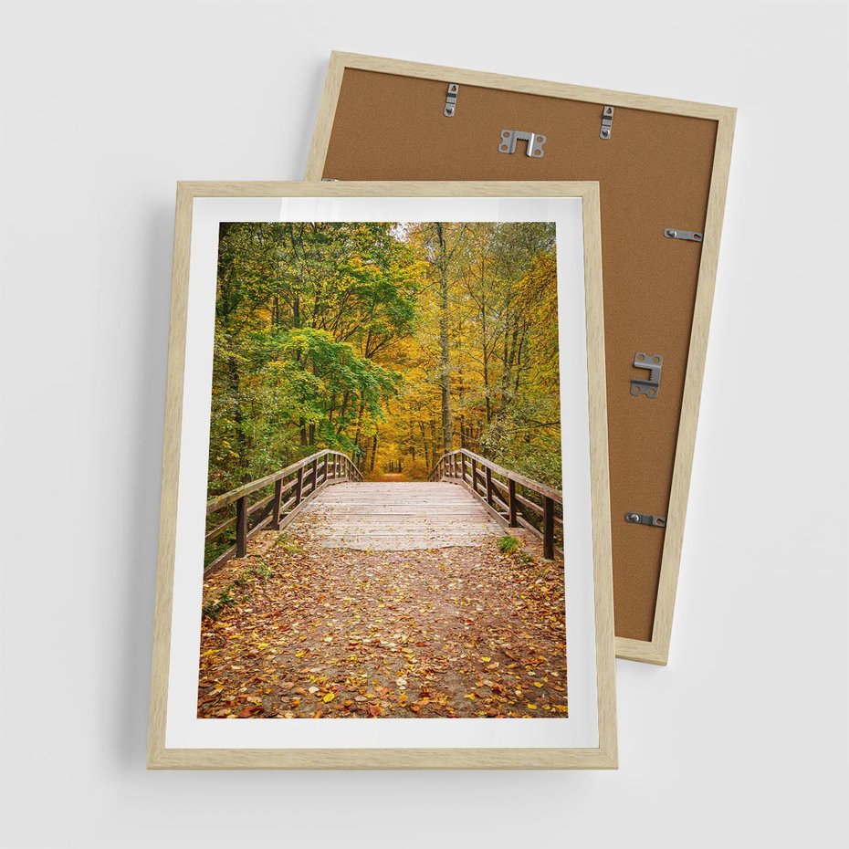 Plakat w ramie 50x70 - Spacer Ścieżką w Las - ścieżka, spacer - rama drewno