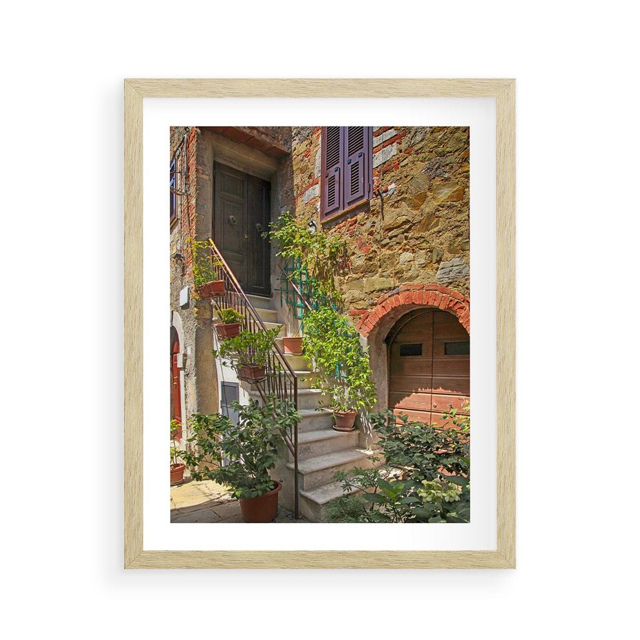 Plakat w ramie 40x50 - Wznies się na wyżyny - schody, perspektywa - rama drewno