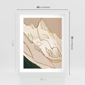 Plakat w ramie 40x50 - Góry w Złocie i Minimalizmie - grafika, złote góry - rama biała