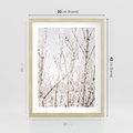 Plakat w ramie 30x40 - Szron na Gałęziach - ośnieżone gałązki, szron na gałęziach - rama drewno
