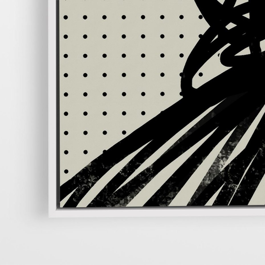 Obraz w ramie 80x80 - Złudne Kontemplacje - abstrakcyjna mroczna kompozycja, nieregularne - rama biała