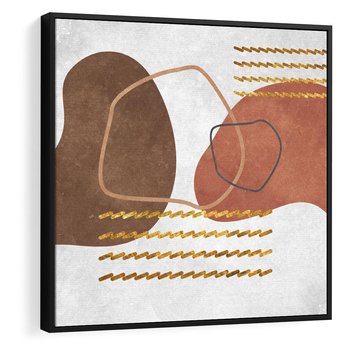 Obraz w ramie 50x50 - Odbicie światła serca - abstrakcyjne rozlane plamy, boho styl - rama czarna