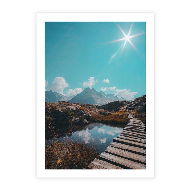 Plakat bez ramy 21x30 - Inspirujący Pejzaż - ścieżka, górska