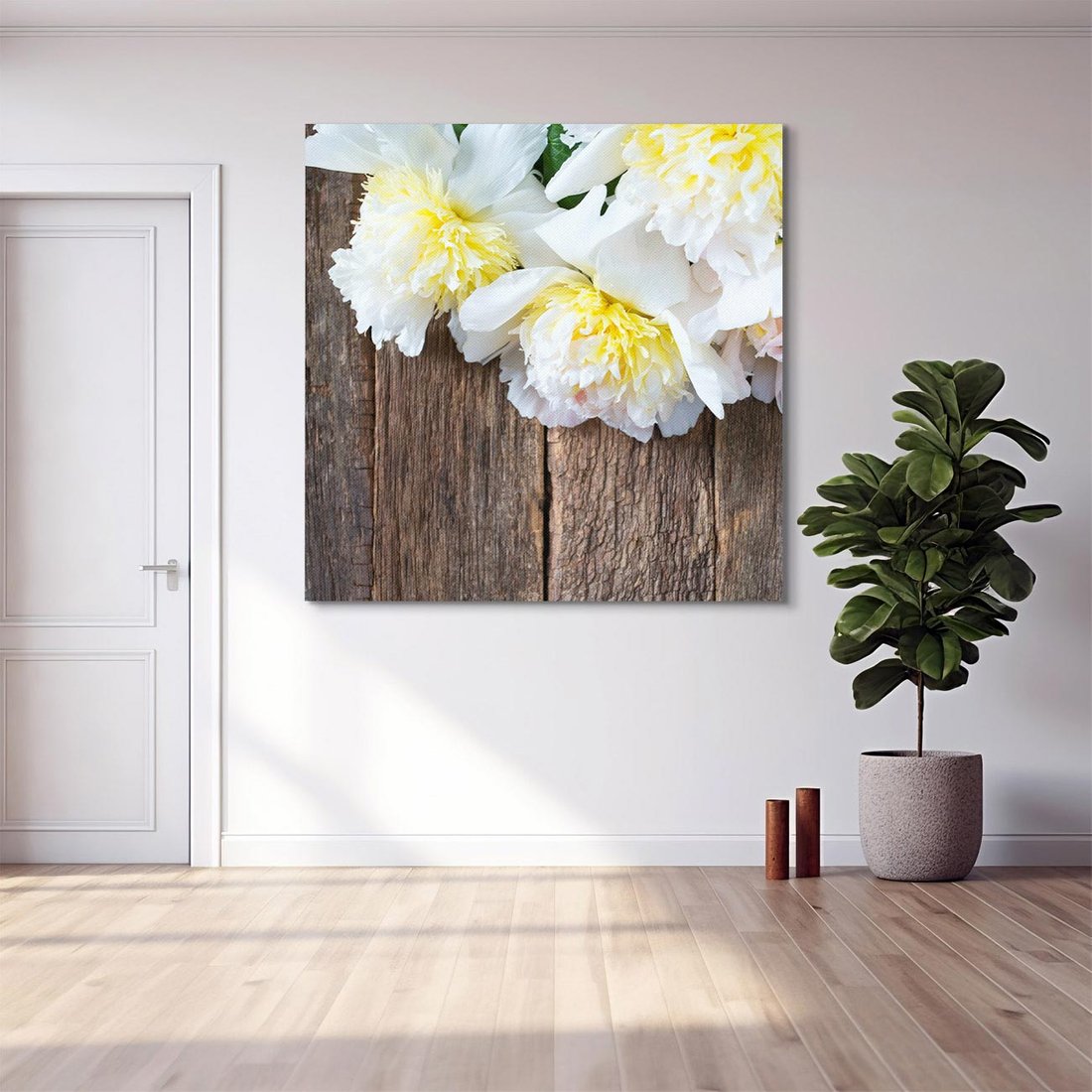 Obraz na płótnie 50x50 - Relaksująca Harmonia - kwiaty, spa
