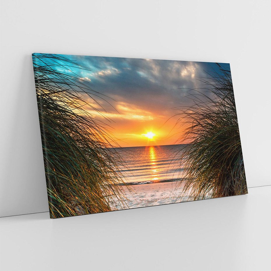 Obraz na płótnie 120x80 - Magia zachodu słońca na plaży - zachód, słońca