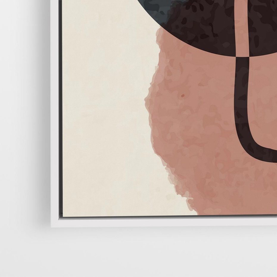 Obraz w ramie 50x50 - Abstrakcyjna Harmonia - abstrakcyjne nieregularne kształty, minimalistyczny plakat - rama biała