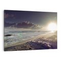 Obraz na płótnie 70x50 - Plaża Morza i Zachód Słońca - plaża, morze