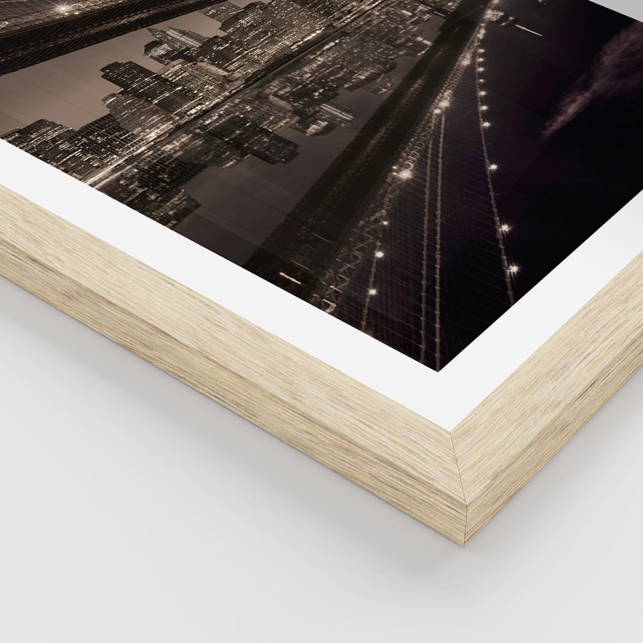 Plakat w ramie 30x40 - Most na nocnym horyzoncie - most, noc - rama drewno