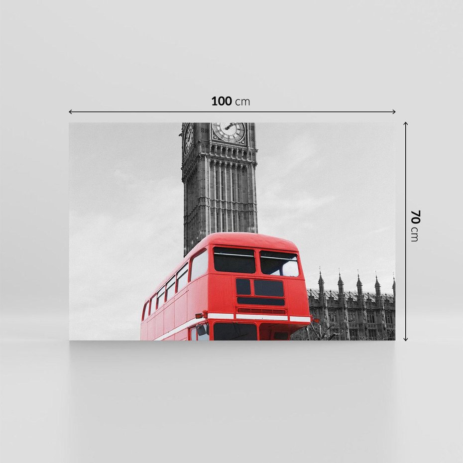 Obraz na płótnie 100x70 - Autobusy w tętniącym życiem Londynie - Londyn, autobus