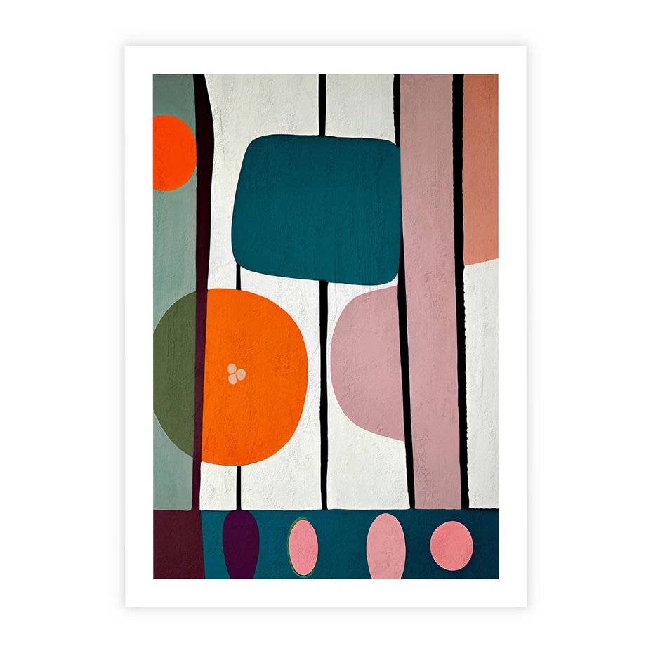 Plakat bez ramy 40x50 - Migotliwa Aura Serca - abstrakcyjny obraz olejny, dziwne formy