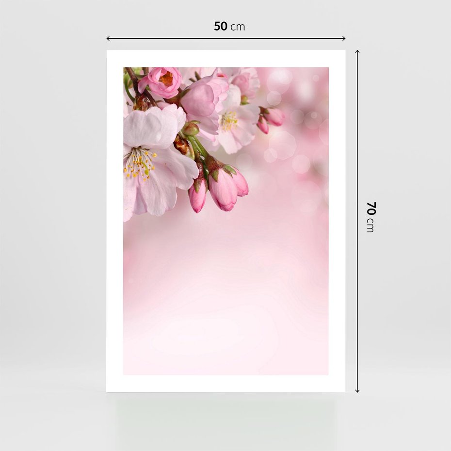 Plakat bez ramy 50x70 - Kwitnąca wiśnia: delikatność natury - kwitnąca, wiśnia