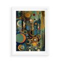 Plakat w ramie 50x70 - Wibracje Wymyślnych Form - abstrakcyjny obraz, mnogość kolorów - rama biała