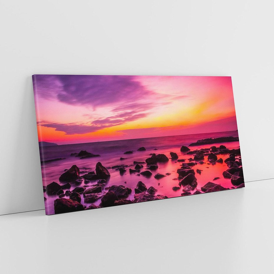 Obraz na płótnie 120x60 - Skały i plaża nad morzem - morze, plaża