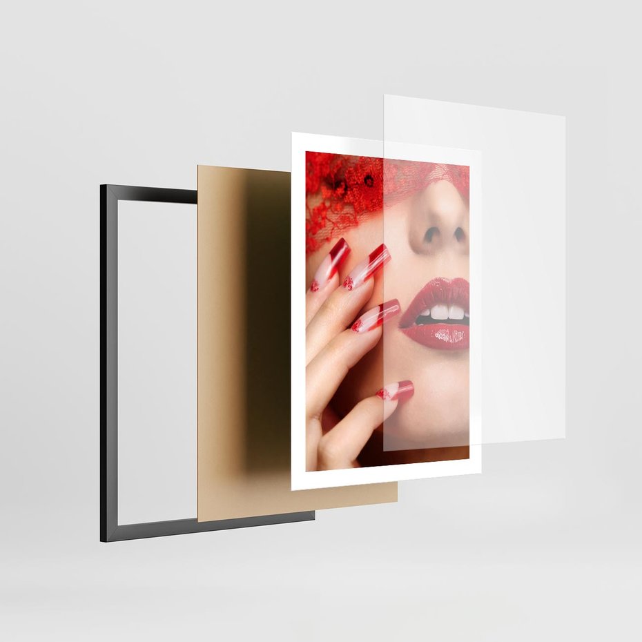 Plakat w ramie 50x70 - Piękno manicure: kolory i elegancja - paznokcie, manicure - rama czarna