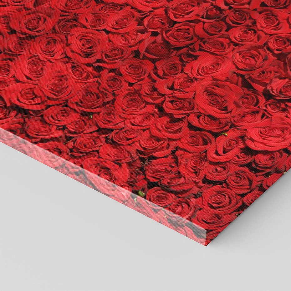 Obraz na płótnie 80x80 - Czerwona Pasja - czerwone, róże