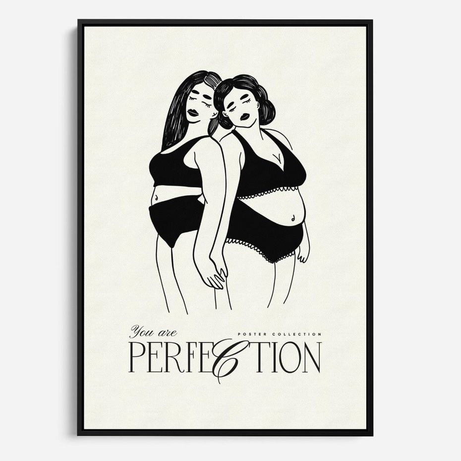 Obraz w ramie 70x100 - Siła i Wspólnota - nowoczesna sztuka kobieca, plakat - rama czarna