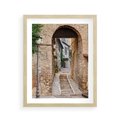 Plakat w ramie 40x50 - Klimatyczna Uliczka w Grecji - uliczka, Grecja - rama drewno