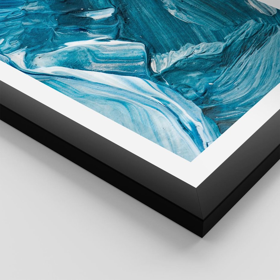 Plakat w ramie 50x70 - Wyrazista abstrakcja w akwareli - abstrakcja, akwarela - rama czarna