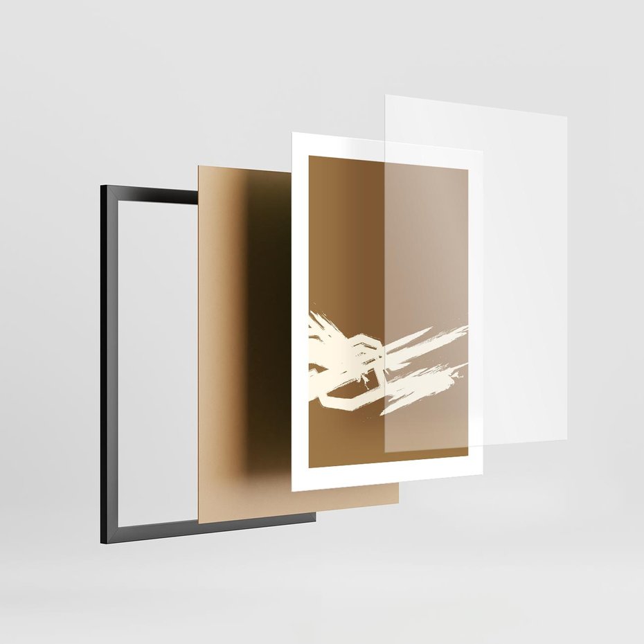 Plakat w ramie 30x40 - Taniec Energii - abstrakcyjne kreski, maźnięcia - rama czarna