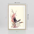 Plakat w ramie 50x70 - Szept Japonii - japońska sztuka, ptak - rama drewno