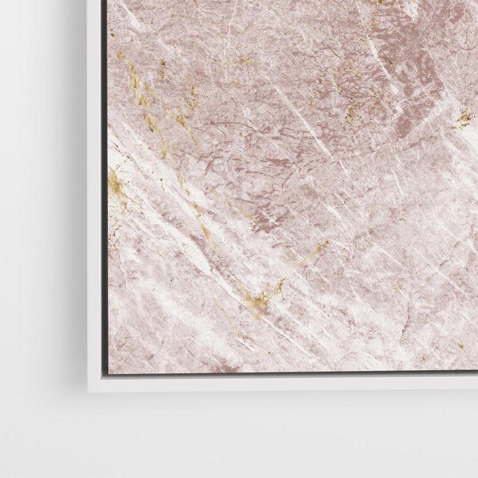 Obraz w ramie 50x50 - Wyjątkowa Stylizacja - marmur, złoto - rama biała