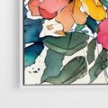 Obraz w ramie 50x50 - Kwiatowy Impuls Kolorów - abstrakcyjne kolorowe kwiaty, szkic - rama biała