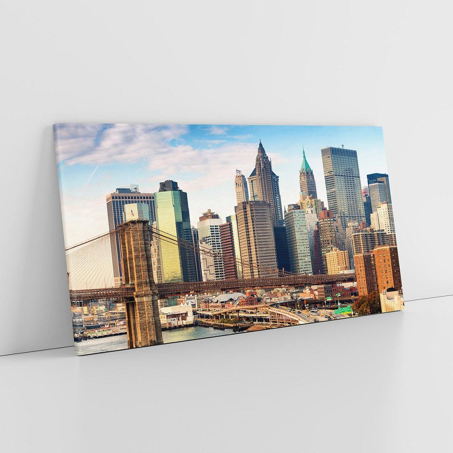 Obraz na płótnie 120x60 - Manhattan o zmroku - Nowy Jork, Manhattan