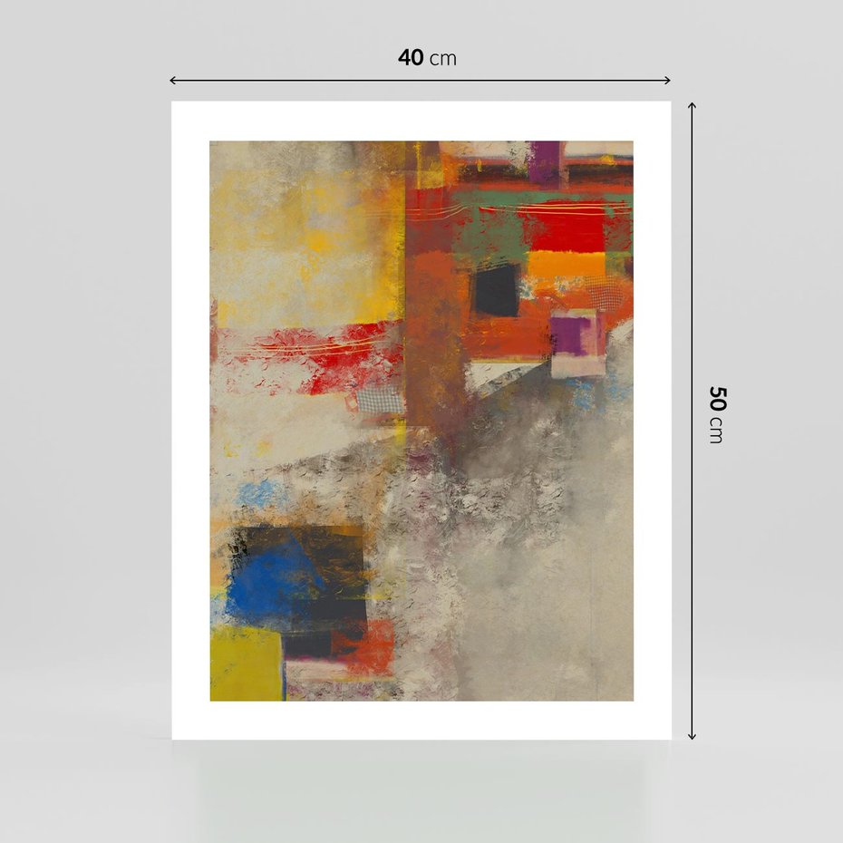 Plakat bez ramy 40x50 - Abstrakcja olejna - kształty i kolory - abstrakcja, olejna